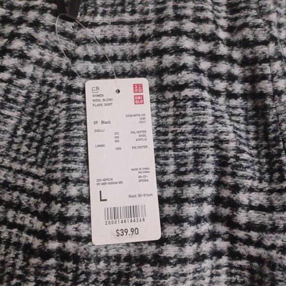 UNIQLO WOOL BLEND FLARE SKIRT CHECKERED PLAID - Picture 7 of 11